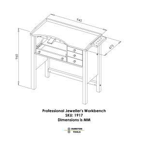 Durston 专业珠宝商工作台硬木
