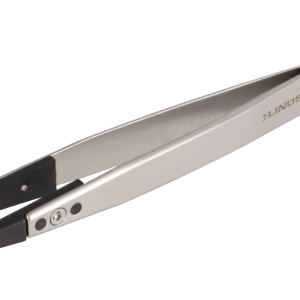 Lindstrom 碳纤维塑料可更换尖端 ESD 安全镊子 2ACFR 型，带极细圆形扁平尖端 130 毫米
