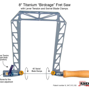 Knew Concepts 8 英寸钛合金鸟笼线锯，带杠杆张力和旋转刀片夹