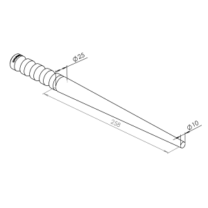 Durston 圆形平纹三层钢，硬化钢，365 毫米/14.25 英寸，直径 10-25 毫米