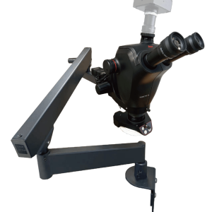 Leica® Ivesta3（C 型接口）显微镜 + 柔性臂支架 (F) 套装，带 0.63x 物镜 LED 环形灯